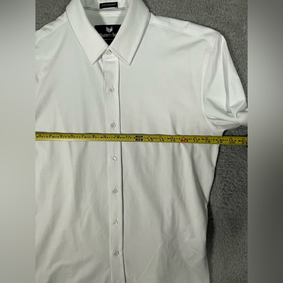 Buttercloth Shirt Mens White Medium Slim Fit Icy Cotton Button Up Stretch - Picture 10 of 14